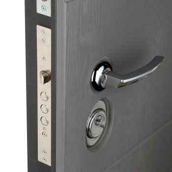 Дверь входная 2050х860х100 мм Дверной континент Новелло, правая, графит/белый Дверь входная 2050х860х100 мм Дверной континент Новелло, правая, графит/белый