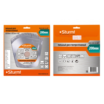 Диск пильный 200*32,0мм 48 зубьев по дереву (9020-200-32-48Т) Sturm *1/40