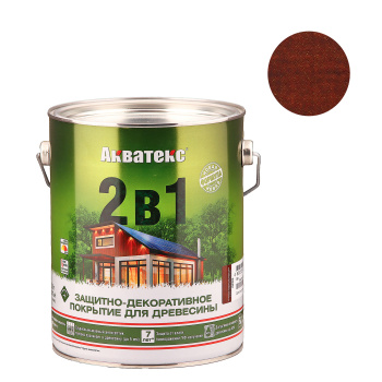 Защитно-декоративное покрытие 2.7 л для древесины АКВАТЕКС 2 в 1, алкидное, орех
