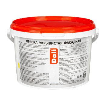 Краска акриловая 2.5 л фасадная DALI, белая база А, глубокоматовая, укрывистая