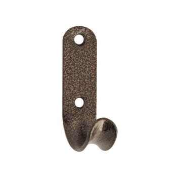 Крючок мебельный МЕДЬ 1-рожковый (индивидуальная упаковка) Домострой *10/100