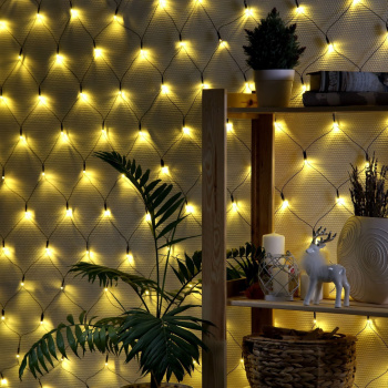 Гирлянда «Сетка» Luazon Lighting, 1.6х1.6 м, 8 режимов, теплый белый, 144 LED, IP20, 220 В