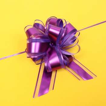 Бант для оформления Серпантин «Изящный подарок», диаметр 15 см, фиолетовый