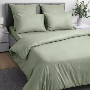 Постельное белье 1,5сп поплин Волшебная Ночь 8709/6 Smoke Green, наволочки 70*70 - 2шт *1/7