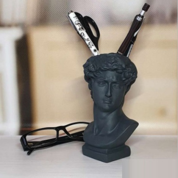 Кашпо гипсовое "Давид" 0,71л 100х85мм h160мм Антрацит металлик ("VipSet") *1/6 Кашпо гипсовое "Давид" 0,71л 100х85мм h160мм Антрацит металлик ("VipSet") *1/6