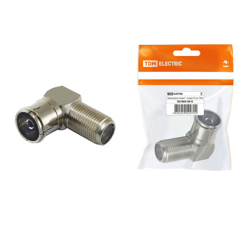 Переходник TV гнездо F - гнездо TV угловой TDM SQ1809-0015 *10/100