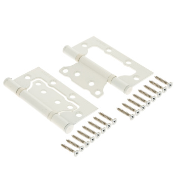 Петля без врезки 100*75*2,5мм БЕЛАЯ (комплект 2шт.) АПЕКС *1/5/50