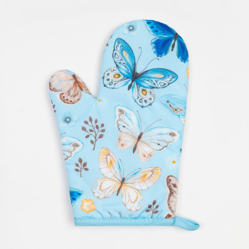 Набор прихваток Бабочки варежка-прихватка 24х16см, прихватка 17х17см 100% полиэстер  Этель *1