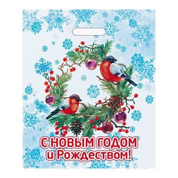 Пакет ПЭ с вырубной ручкой 43*36см "Птицы в лесу" Артпласт