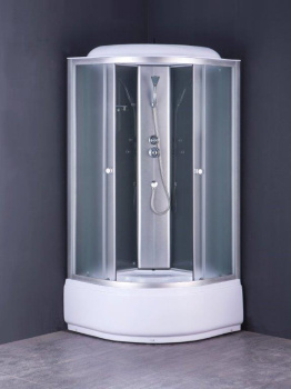 Кабина душевая 90х90х215 см Verner Sanitary Ware, высокий поддон, стекло фабрик, белый