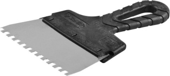 Шпатель малярный зубчатый 150мм нержавеющая сталь зуб 6*6 (арт.1205105) "Korvus"  *1/50 Шпатель малярный зубчатый 150мм нержавеющая сталь зуб 6*6 (арт.1205105) "Korvus"  *1/50