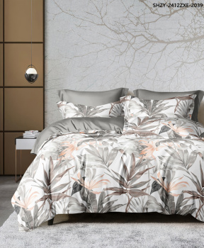 Постельное белье евро сатин Орхидея 2622, наволочки 70*70см - 2шт *1/4