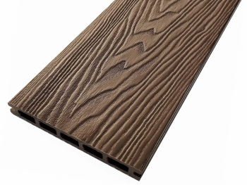 Доска 24х160х3000 мм террасная, цельная, тиснение, махагон