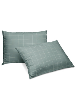 Наволочка поплин 2шт 50/70см Niteva 21297-1 клетка голубой *1/42