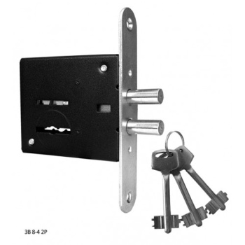 Замок врезной Омега ЗВ 8-4 3кл. сувальдный 2круглых ригеля Димитровград *1/30