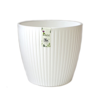 Кашпо пластм. "Эви" 3,0л d верха 175мм h155мм со вставкой Белый AME-3-01 ("VipSet") *1/12 Кашпо пластм. "Эви" 3,0л d верха 175мм h155мм со вставкой Белый AME-3-01 ("VipSet") *1/12