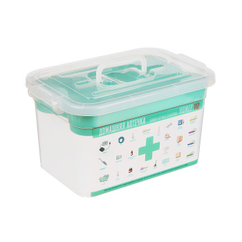 Контейнер д/хранения пластм. "Аптечка" "Домашний доктор" 10л с Вкладышем арт.81003("Полимербыт")*1/6