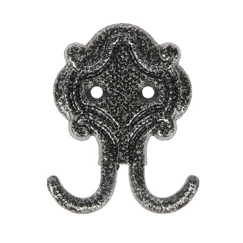 Крючок мебельный АНТИК СЕРЕБРО КВ-1 "Точки" ДомоСтрой *10/100