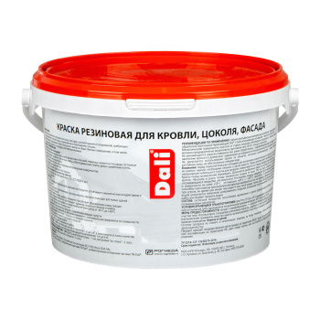 Краска резиновая 3 кг для кровли, цоколя, фасада DALI, зеленая