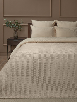 Плед 150*200см фланель жаккард s-змейка серо-бежевый TF FNJ BE13 005/1520 Absolute *1