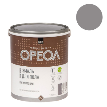Эмаль акриловая для пола темно-серая полуматовая 2,3 кг Ореол *1/4/216