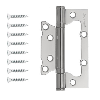 Петля без врезки 100*63*2мм ХРОМ CR (комплект 2шт.) AVERS *1/6/48 Петля без врезки 100*63*2мм ХРОМ CR (комплект 2шт.) AVERS *1/6/48