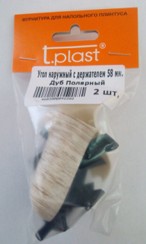 Внешний угол с держателем T.plast 118 Дуб полярный (уп.2шт) *50 Внешний угол с держателем T.plast 118 Дуб полярный (уп.2шт) *50