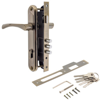 Замок врезной 85мм бронза,Ал.ручки,3 ригеля 2223/70-AB Avers *1/10 Замок врезной 85мм бронза,Ал.ручки,3 ригеля 2223/70-AB Avers *1/10