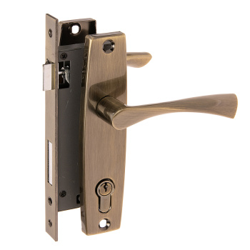 Замок врезной 80мм бронза,плоский ригель 1323/70-AB Avers *1/16