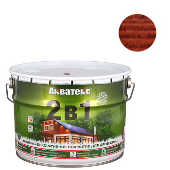 Защитно-декоративное покрытие 9 л для древесины АКВАТЕКС 2 в 1, алкидное, палисандр