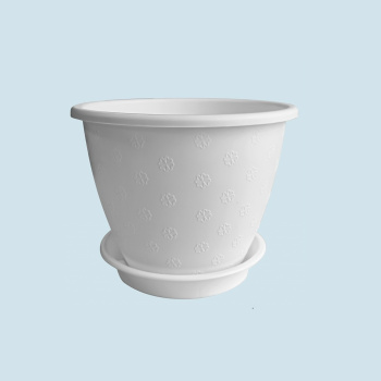 Кашпо пластм. "Цветочек" 1,2л d верха 150мм h120мм с поддоном Белое КЦ 1,2Б (Екатеринбург)  *1/100 Кашпо пластм. "Цветочек" 1,2л d верха 150мм h120мм с поддоном Белое КЦ 1,2Б (Екатеринбург)  *1/100