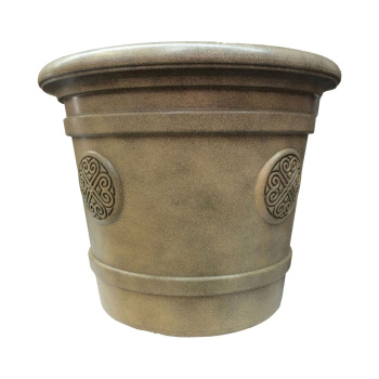 Кашпо пластм.  "Medallion" эффект "камня" 40л d верха 500мм h400мм Фисташк. 81-9Е*1