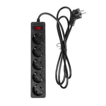 Сетевой фильтр Smartbuy, 5 розеток, 1.8 м, 2200 Вт, 10 А, черный Сетевой фильтр Smartbuy, 5 розеток, 1.8 м, 2200 Вт, 10 А, черный
