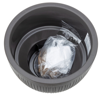 Кашпо пластм. "Петалис" 4,2л d верха 255мм h185мм со вставкой Корич. ратанг М3254 "М-Пластика" *1/4