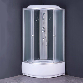 Кабина душевая 90х90х215 см Verner Sanitary Ware, высокий поддон, стекло фабрик, белый