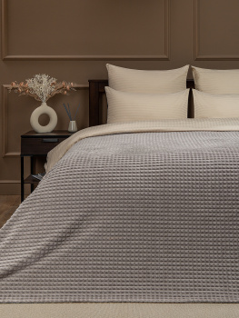 Плед 150*200см фланель жаккард кубики серо-коричневый YLS FNQL BE16 019/1520 NC Absolute *1