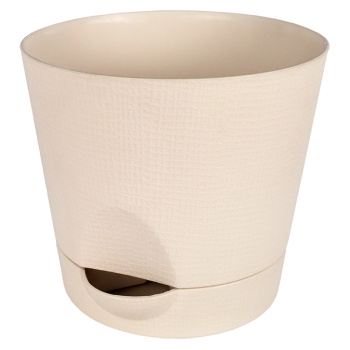 Кашпо пластм. "Le Parterre" 1,4л d верха 150мм h135мм с поддоном Кремовый 203-6 (Tek.A.Tek)*1/24