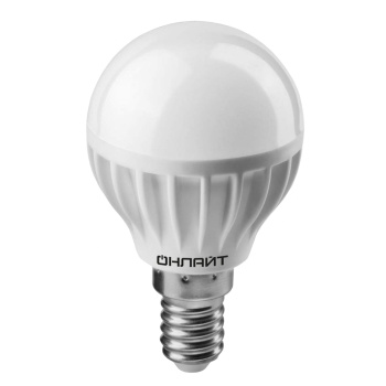 Лампа светодиодная ОНЛАЙТ, Е14, шар G45, 10 Вт, 750 Лм, 2700 К, теплый белый