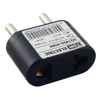 Переходник плоский 10А 250В черный TDM SQ1806-0088 *10/50