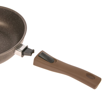 Сковорода алюм. а/приг.литая Kukmara "Мраморная" кофейный d24см съемн.ручка смк246а (Кукмор) *1/5