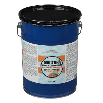 Мастика битумно-резиновая 5 кг ХозДвор, гидроизоляционная Мастика битумно-резиновая 5 кг ХозДвор, гидроизоляционная