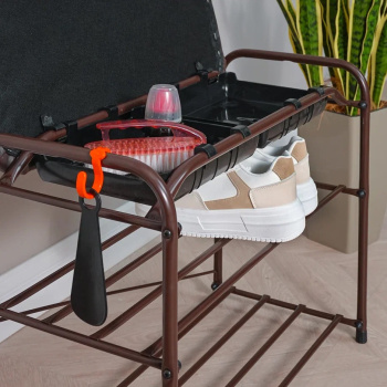 Этажерка "обувница" металл. "Альфа 13ся" 2полки+мягк.Сиднье.с ящик,ш.0,45м,в.048м Кор.ПДОА13СЯ КОР*1