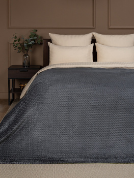 Плед 150*200см фланель жаккард s-змейка серый TF FNJ DKGY3 042/1520 Absolute *1