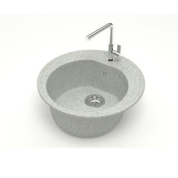 Мойка из искусственного камня круглая светло-серая матовая AGATA 3/Q10 (510мм) *1