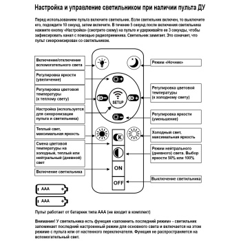 Люстра 60067-0.4-1+3A LED ПДУ ПДУ+диммер 3500-6000К S=28м2 *1 Люстра 60067-0.4-1+3A LED ПДУ ПДУ+диммер 3500-6000К S=28м2 *1