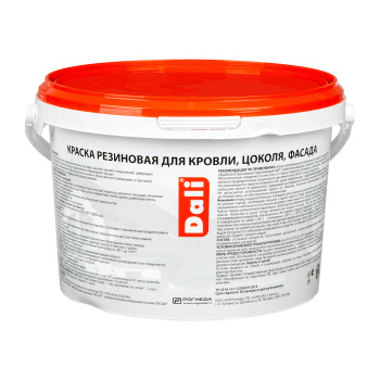 Краска резиновая для кровли цоколя фасада красно-коричневая 3 кг DALI *1/12/120