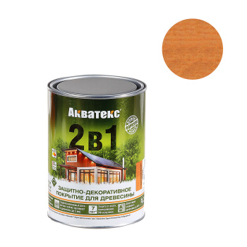 Защитно-декоративное покрытие 0.8 л для древесины АКВАТЕКС 2 в 1, алкидное, груша