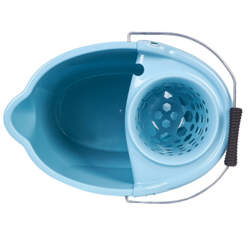 Ведро д/мытья пола пластм. со вставкой для Отжима 12л овальн.,Мет.р."Vogue" Небесный SV3827НБС *1/12