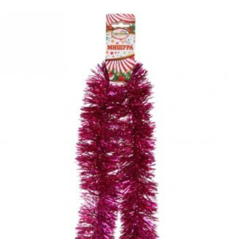 Мишура Серпантин «Изумрудный блеск», 200х6 см, розовый