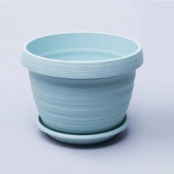 Кашпо пластм. "Толедо" 2,0л d верха 170мм h 130мм с поддоном Мятный 5 0427 PL *1/23